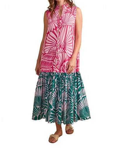 Double A Hillary Maxi Dress In Flamingo Shell In Multi