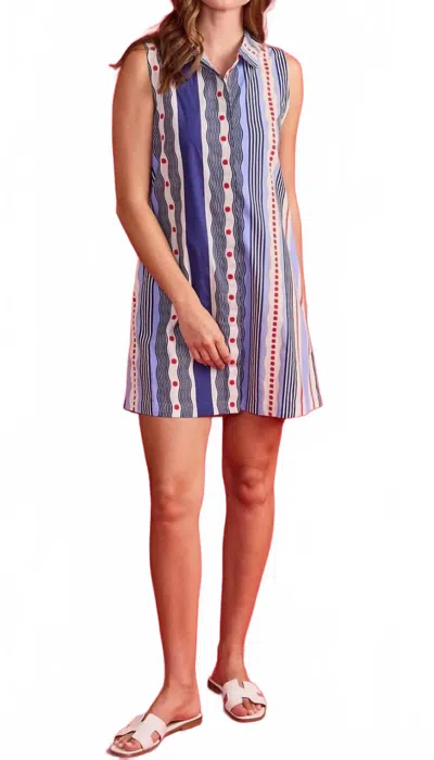 Double A Jules Dress In Mixed Stripe In Multi