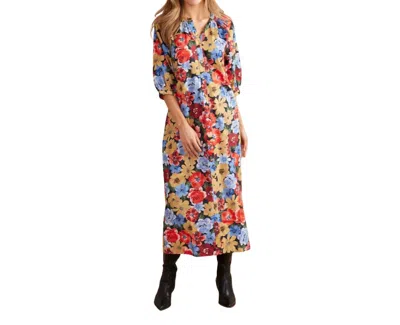 Double A Madeline Midi Dress In Nocturnal Garden In Multi
