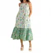 Double A Vera Midi Dress In Mixed Botanical In Green
