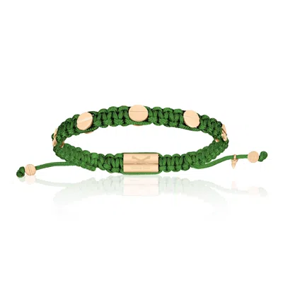 Double Bone Bracelets Men's Pink Gold Amore Screws With Military Green Polyester Bracelet Unisex