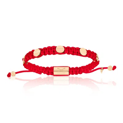 Double Bone Bracelets Men's Pink Gold Amore Screws With Red Polyester Bracelet Unisex In Green