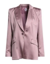 Double C Woman Blazer Mauve Size 8 Polyester, Elastane In Purple