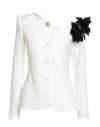 Double C Woman Blazer White Size 6 Polyester, Elastane