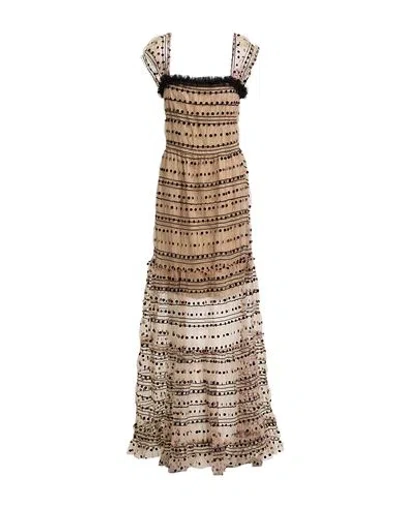 Double C Woman Maxi Dress Camel Size 6 Polyamide, Polyester, Elastane In Beige
