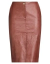 Double C Woman Midi Skirt Brown Size 12 Polyurethane, Viscose In Brown