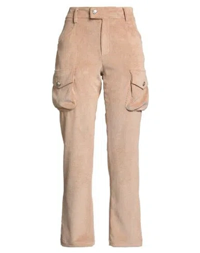 Double C Woman Pants Sand Size 8 Polyester, Polyamide, Elastane In Pink