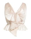 Double C Woman Top Beige Size 4 Polyester, Nylon, Elastane In Pink
