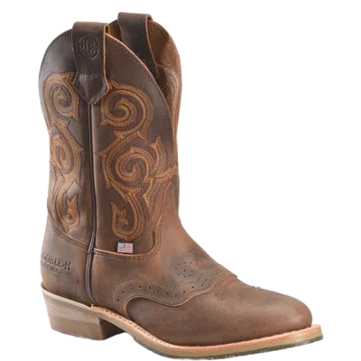 Pre-owned Double-h Boots Double H Men's 11" U Toe Roper Dark Brown Work Boot Dh4663