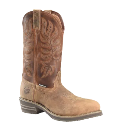 Pre-owned Double-h Boots Double H Men's 12" Waterproof Dark Brown Work Boots Dh4159