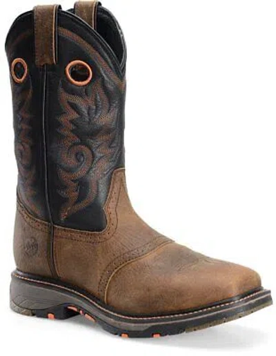 Pre-owned Double-h Boots Isaac Men's 12" Workflex Wide Square Composite Toe Roper Work Boo In Light Brow