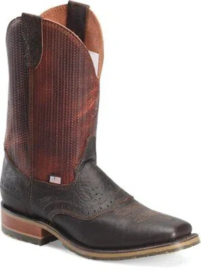 Pre-owned Double-h Boots Men's 10” Baler Roper Western Boot Brown - Dh4654