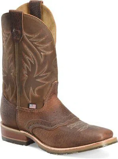 Pre-owned Double-h Boots Men's 11" Dalton Wide Square Toe Ice™ Roper Western Boot Brown -