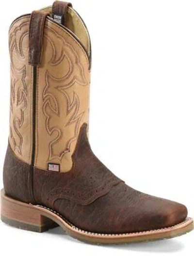 Pre-owned Double-h Boots Men's 11" Graham Steel Toe Ice™ Roper Work Boot Bison/taupe - Dh5 In Brown