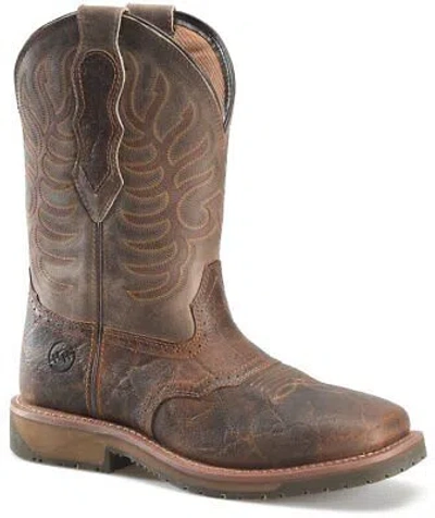 Pre-owned Double-h Boots Men's 11” Highland Soft Toe Eh Non-metallic Ice™ Roper Work Boot In Brown