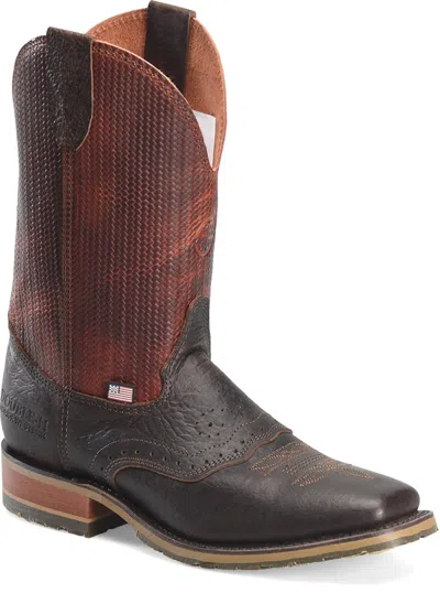 Pre-owned Double-h Boots Men's 11 Inch Baler Eh Sr Brown Distressed