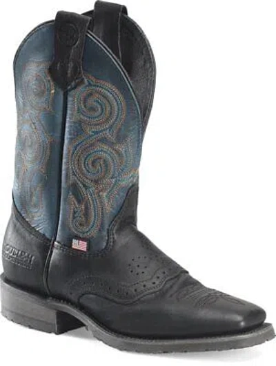 Pre-owned Double-h Boots Men's 11” Nolen Wide Square Toe Ice™ Roper Western Boot Black - D