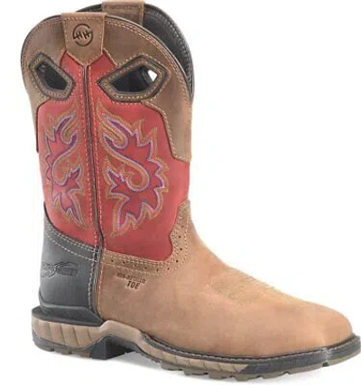 Pre-owned Double-h Boots Men's 11" Phantom Rider Symbol Composite Toe Non-metallic Lug Rop In Brown