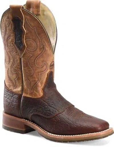 Pre-owned Double-h Boots Men's 11” Talache Wide Square Toe Roper Western Boot Brown/tan -