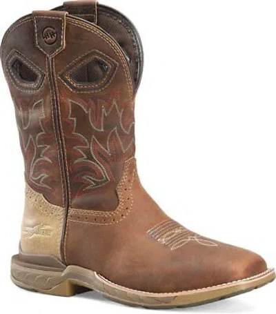 Pre-owned Double-h Boots Men's 11” Veil Soft Toe Eh Non-metallic Roper Work Boot Medium Br In Medium Bro