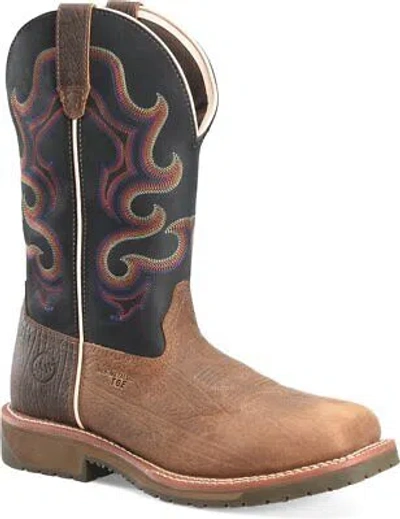 Pre-owned Double-h Boots Men's 12” Belgrade Composite Toe Non-metallic Ice™ Roper Work Boo In Brown