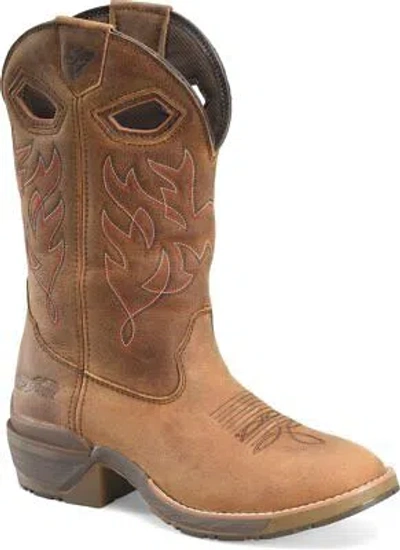 Pre-owned Double-h Boots Men's 12” Phantom Rider Feudal Soft Toe Eh Ice™ Western Work In Brown
