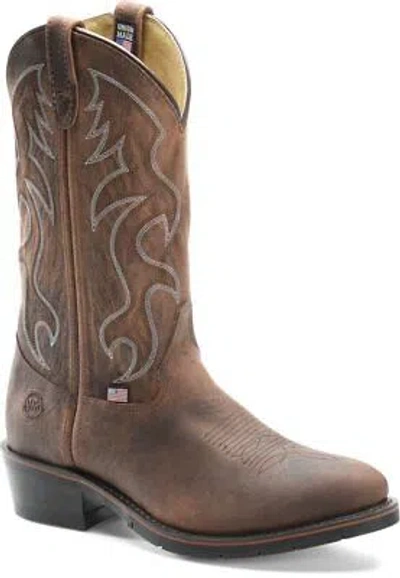 Pre-owned Double-h Boots Men's 12" Robert Steel Toe Ag7™ Western Work Boot Sahara Rangedo