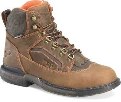 Pre-owned Double-h Boots Men's 6” Phantom Rider Brigand Composite Toe Waterproof Ice™ Lace In Brown