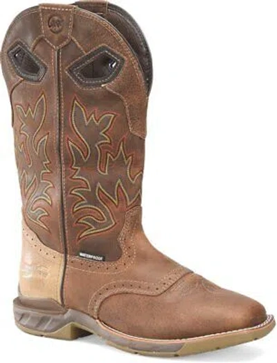 Pre-owned Double-h Boots Men's Malign 13” Waterproof Wide Square Toe Roper Non-metallic So In Medium Bro
