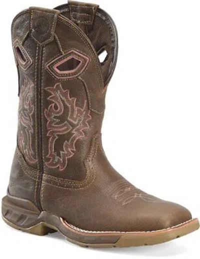Pre-owned Double-h Boots Women's 10” Ari Wide Square Composite Toe Roper Work Boot Brown