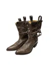 Double-h Boots Women's Leather Mid Calf Cowboy Boots In Brown