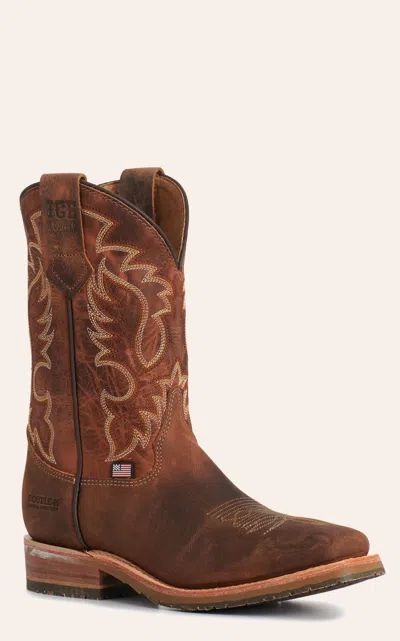 Double H Men's Kango Tobacco & Tangerine Square Toe Cowboy Boots In Multi