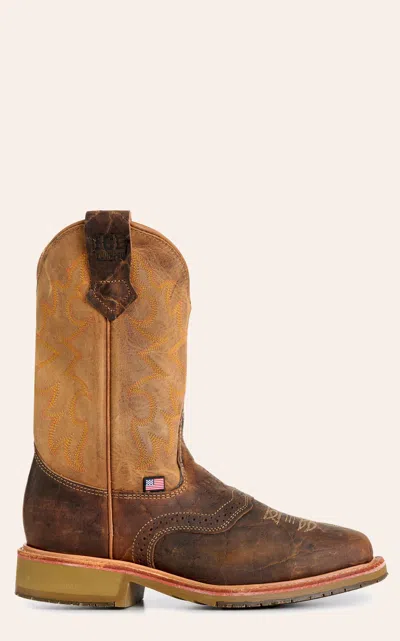 Double H Men's Stockman Sand & Brown Elephant Wide Square Toe Work Boots
