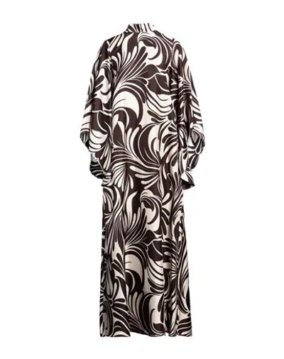 Double J Woman Maxi Dress Sand Size L Silk In Brown