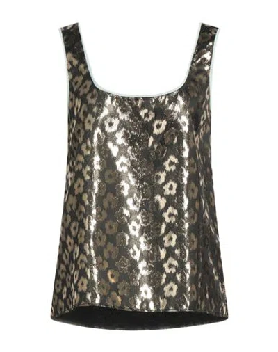 Double J Woman Top Black Size L Polyester, Silk, Metal