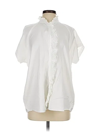 Pre-owned Double R By Ravi Ratan Short Sleeve Blouse In White