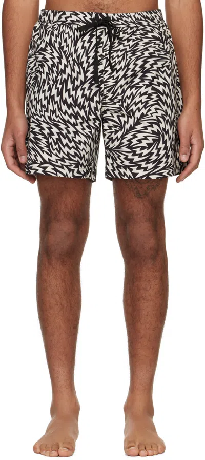 Double Rainbouu Black She's Electric Swim Shorts In Shes Electric