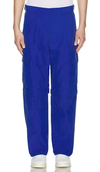 Double Rainbouu Cargo Zip Trouser In Electric Blue