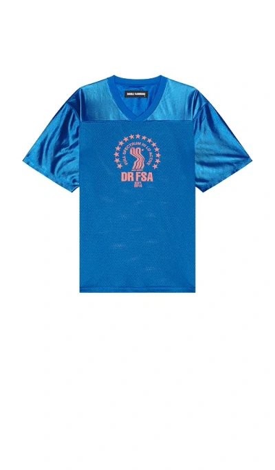 Double Rainbouu Football Jersey In Blue