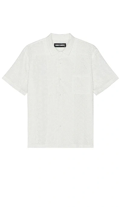 Double Rainbouu Hawaiian Shirt In White Anglais