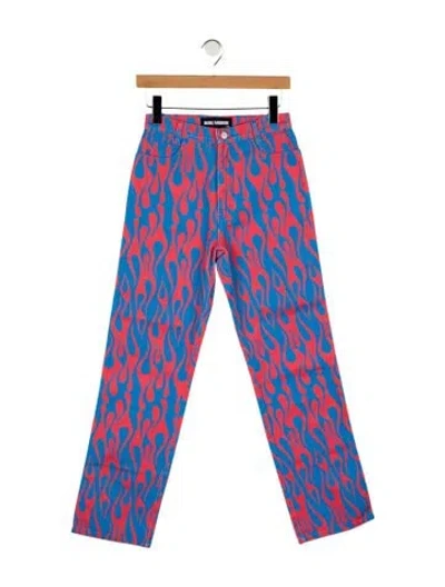 Pre-owned Double Rainbouu Mid-rise Straight Leg Jeans In Blue