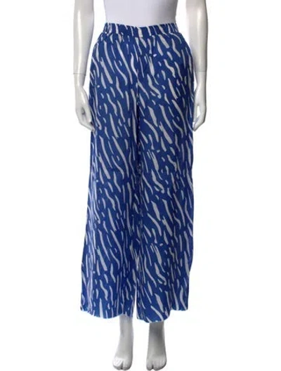 Pre-owned Double Rainbouu Printed Wide Leg Pants In Blue