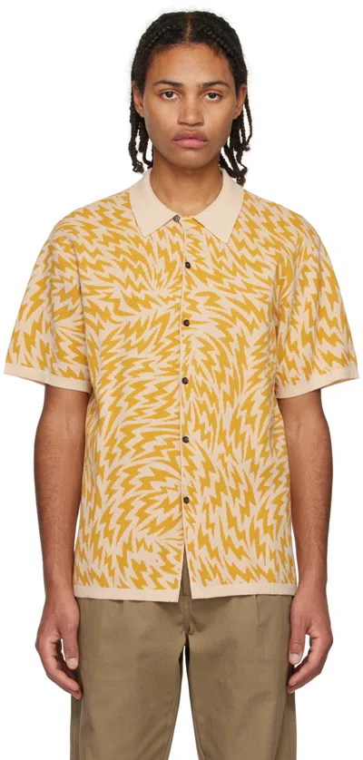 Double Rainbouu Yellow & White She's Electric Shirt In Electric Intarsia Kn