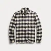 Double Rl Buffalo Check Twill Workshirt In Black/cream