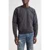 Double Rl Cotton & Wool French Terry Crewneck Sweatshirt In Black
