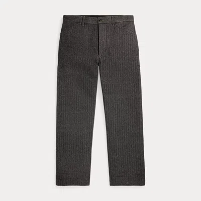 Double Rl Cotton-linen Herringbone Field Pant In Grey Multi