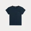 Double Rl Cotton-linen Pocket Tee In Dark Indigo