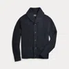 Double Rl Cotton Shawl-collar Cardigan In Dark Navy Heather