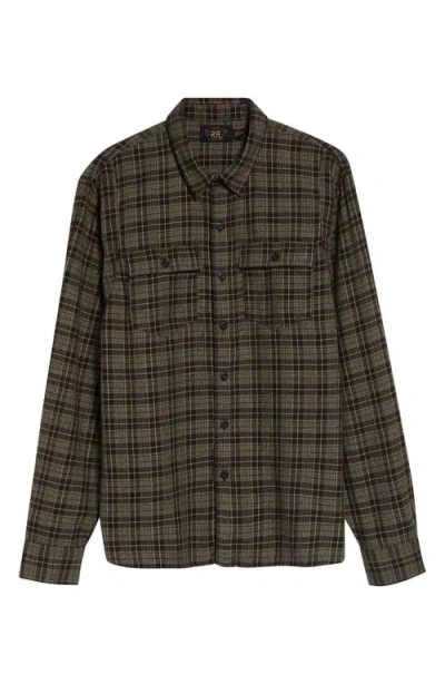 Double Rl Eaton Plaid Cotton Twill Workshirt In Multi