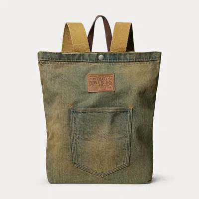 Double Rl Faded Indigo Denim Backpack